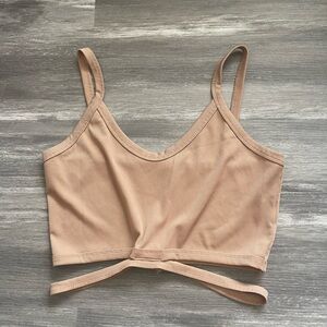 Tan detailed crop top